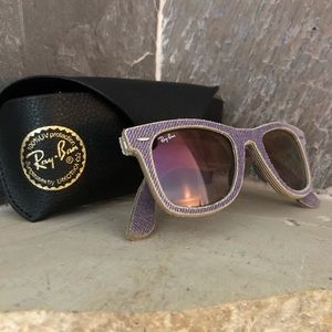 EUC women’s wayfarer Ray-Ban sunglasses in purple denim